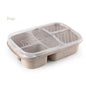 1 Pcs 3 Compartment Wheat Straw Picnic