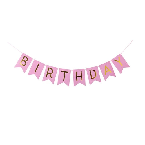 1 Set Wooden Glitter Happy Birthday Bunting Banner