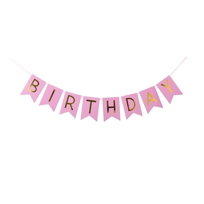 1 Set Wooden Glitter Happy Birthday Bunting Banner
