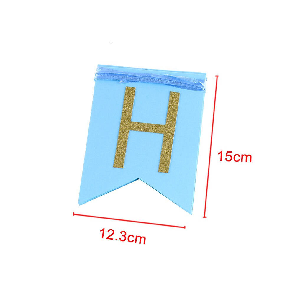 1 Set Wooden Glitter Happy Birthday Bunting Banner