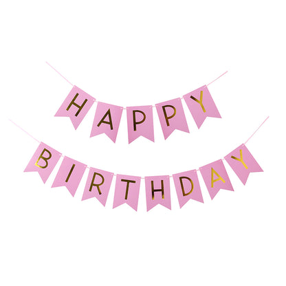 1 Set Wooden Glitter Happy Birthday Bunting Banner
