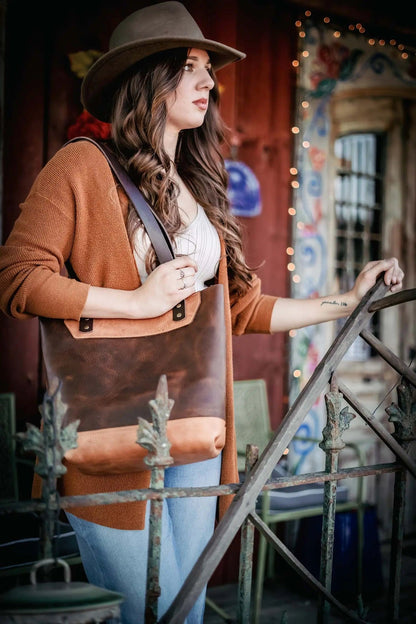 The Naomi Leather Tote Bag - Walnut