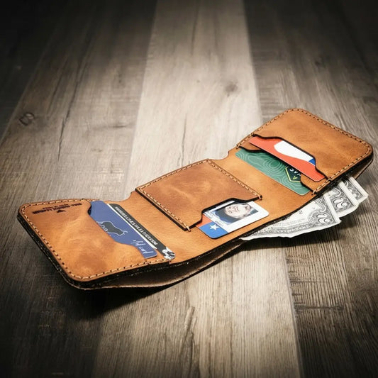 The Trinity Trifold Wallet - Saddle Tan