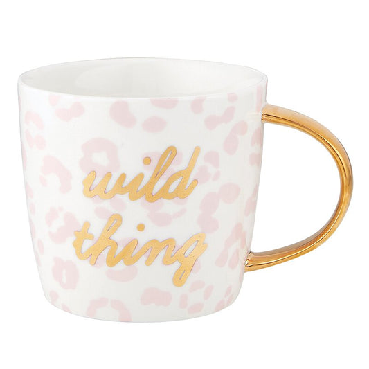 Wild Thing Cheetah Print Coffee Mug with Gold Lettering | 14 oz |