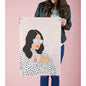 Yes, Girl Large Pink Tea Towel | Extra Large 20" W x 27.5" L | In a