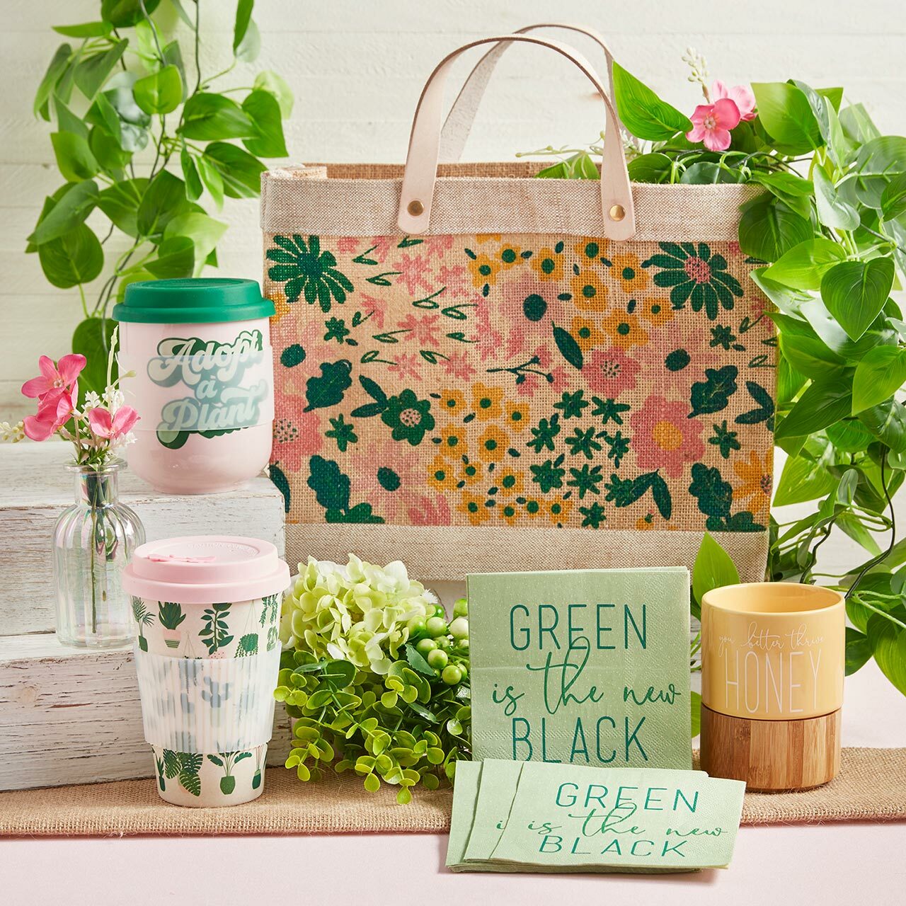 Adopt a Plant Ceramic To Go Mug | Holds 16 oz. | Eco Mug with Silicone