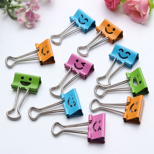 10 Pieces Hot Sale 19mm Smile Metal Binder Clips