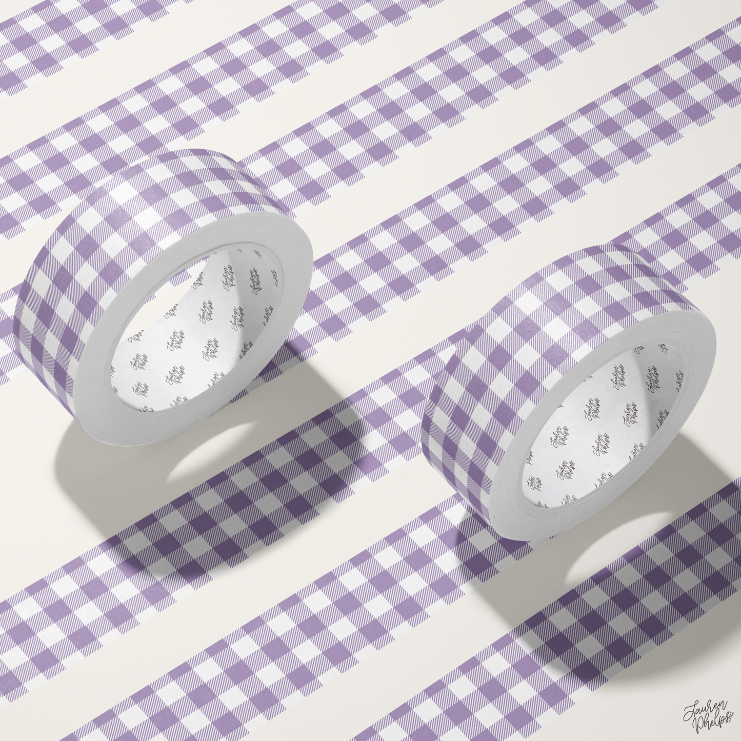 Lavender Buffalo Check 15mm washi
