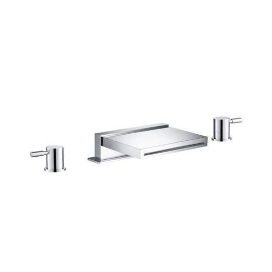Flusso 100.2410CF 3 Hole Deck Mount Cascade/Sheet Flow Roman Tub Faucet