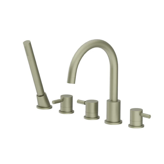 Flusso 100.2420 Five Hole Deck Mounted Roman Tub Faucet With Hand Shower