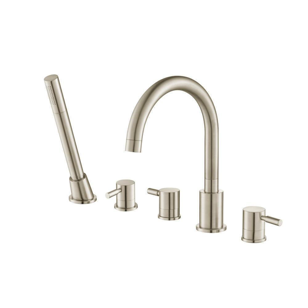 Flusso 100.2420 Five Hole Deck Mounted Roman Tub Faucet With Hand Shower