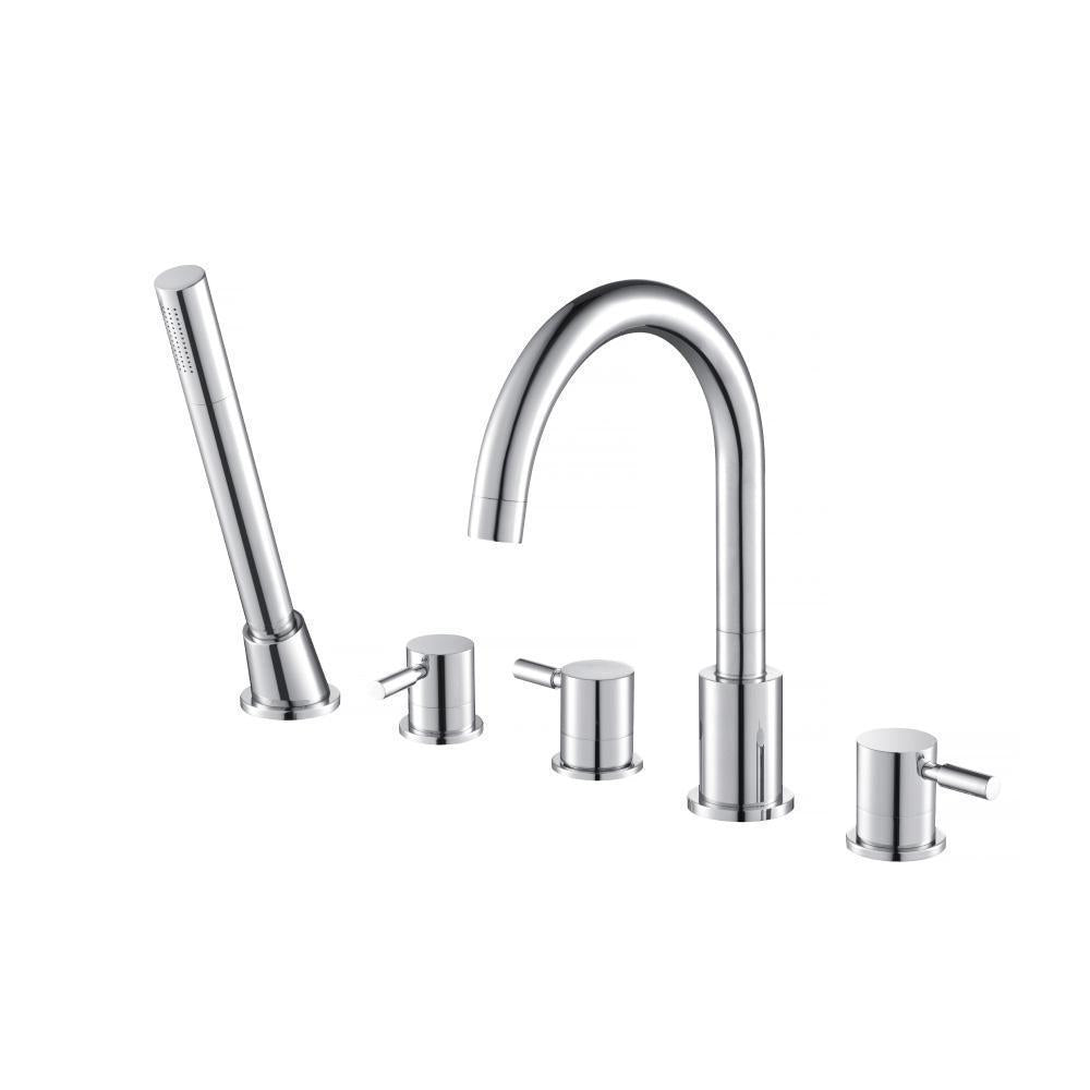 Flusso 100.2420 Five Hole Deck Mounted Roman Tub Faucet With Hand Shower