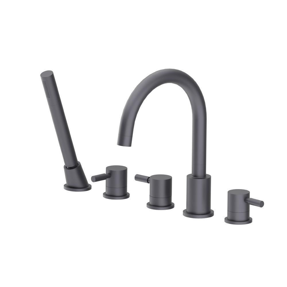 Flusso 100.2420 Five Hole Deck Mounted Roman Tub Faucet With Hand Shower