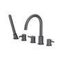 Flusso 100.2420 Five Hole Deck Mounted Roman Tub Faucet With Hand Shower