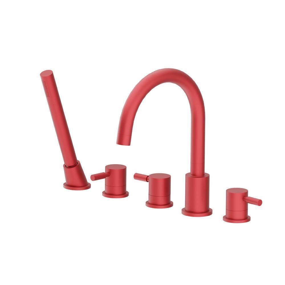 Flusso 100.2420 Five Hole Deck Mounted Roman Tub Faucet With Hand Shower