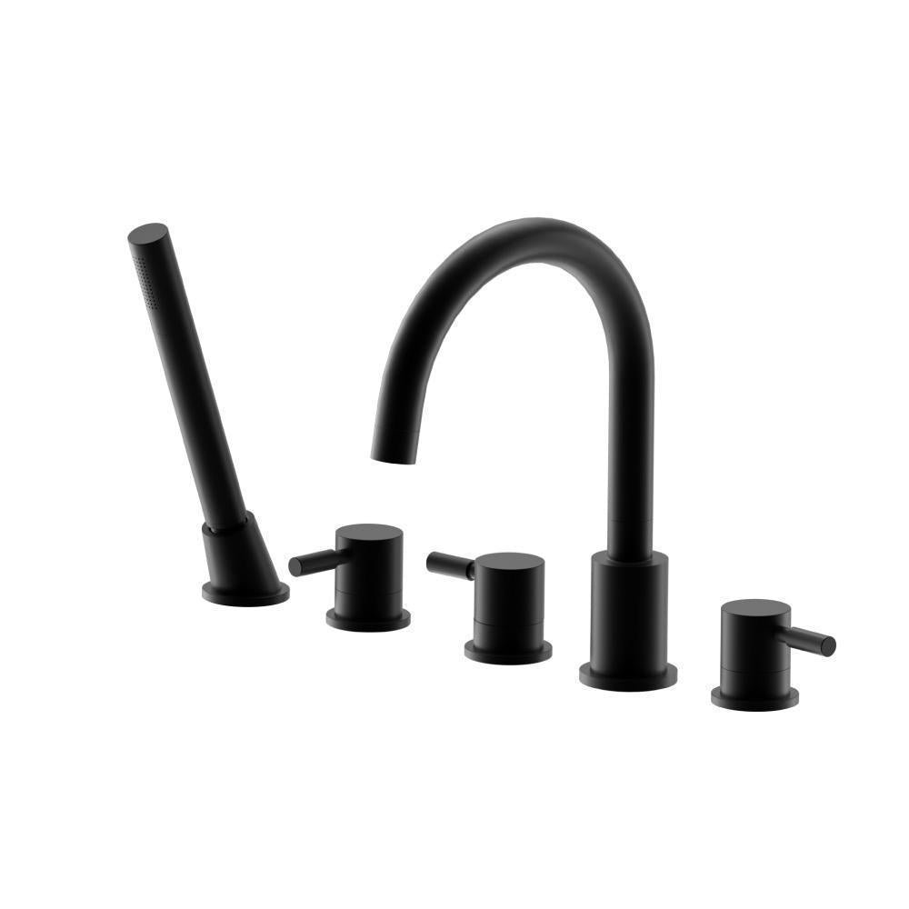 Flusso 100.2420 Five Hole Deck Mounted Roman Tub Faucet With Hand Shower