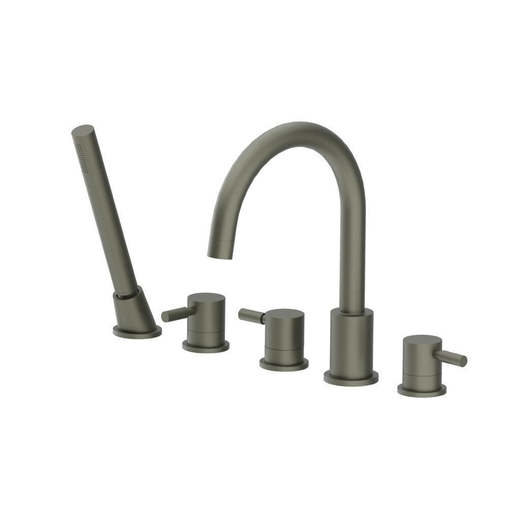 Flusso 100.2420 Five Hole Deck Mounted Roman Tub Faucet With Hand Shower
