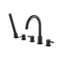 Flusso 100.2420 Five Hole Deck Mounted Roman Tub Faucet With Hand Shower