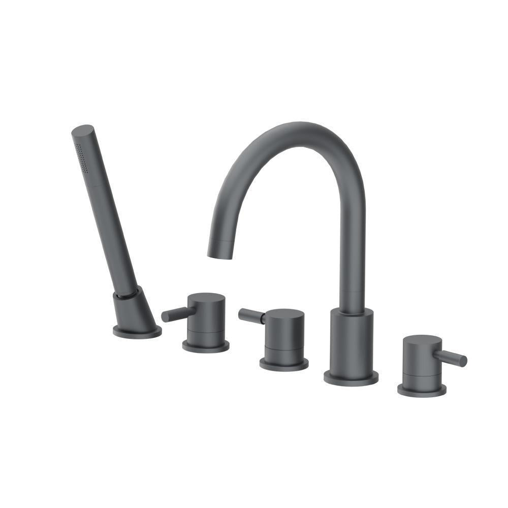 Flusso 100.2420 Five Hole Deck Mounted Roman Tub Faucet With Hand Shower