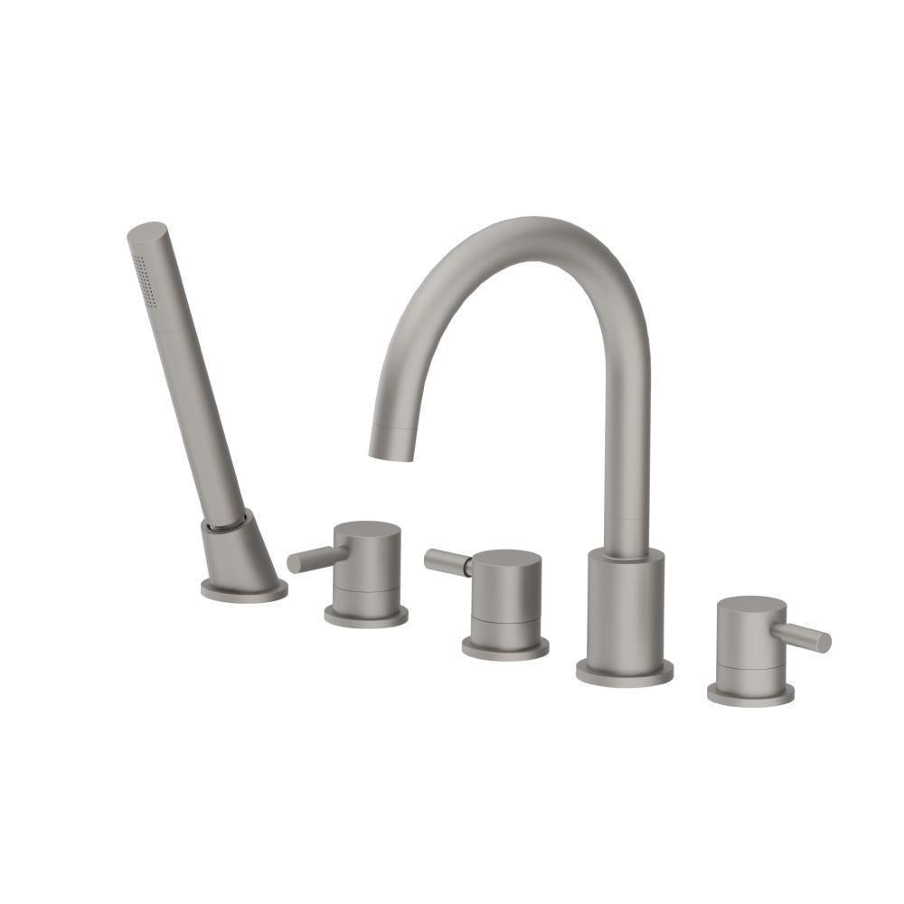 Flusso 100.2420 Five Hole Deck Mounted Roman Tub Faucet With Hand Shower