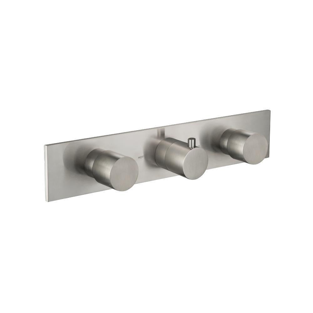Flusso 100.2715 3/4" Horizontal Thermostatic Valve with 2 Volume Controls & Trim