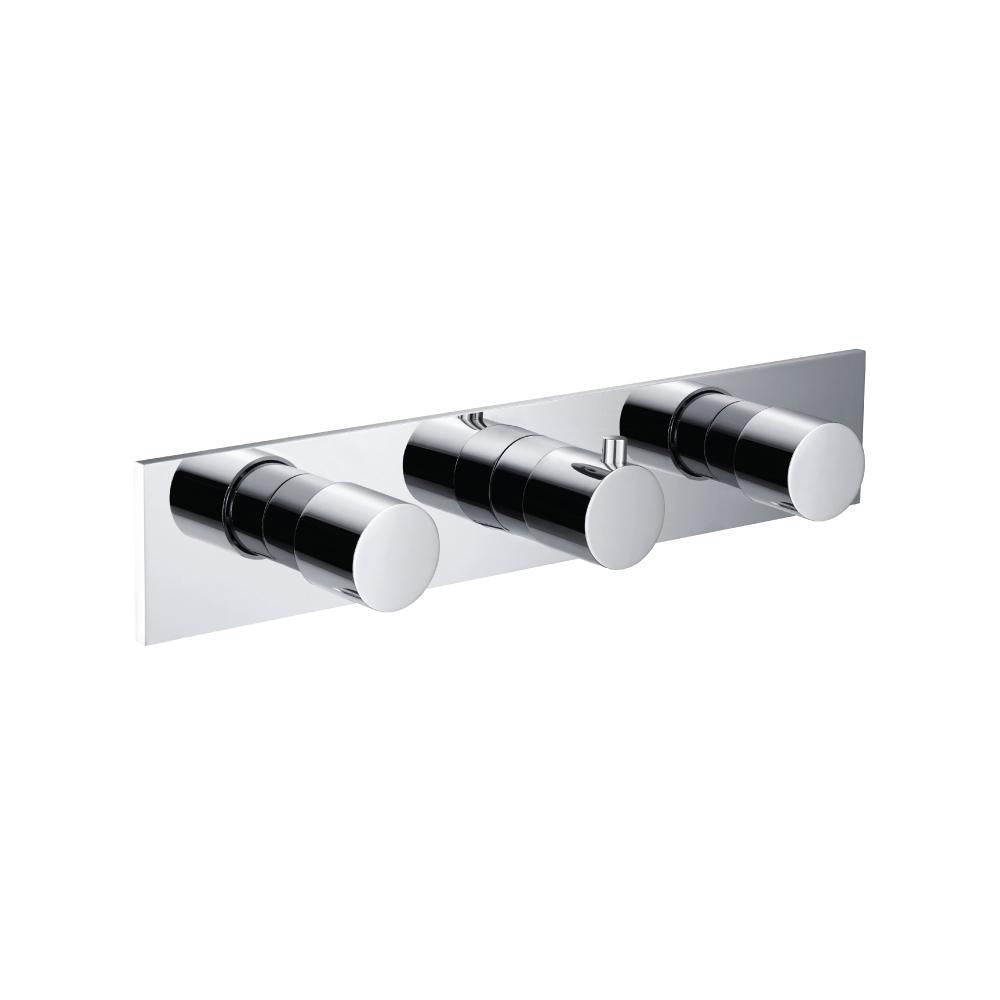 Flusso 100.2715 3/4" Horizontal Thermostatic Valve with 2 Volume Controls & Trim