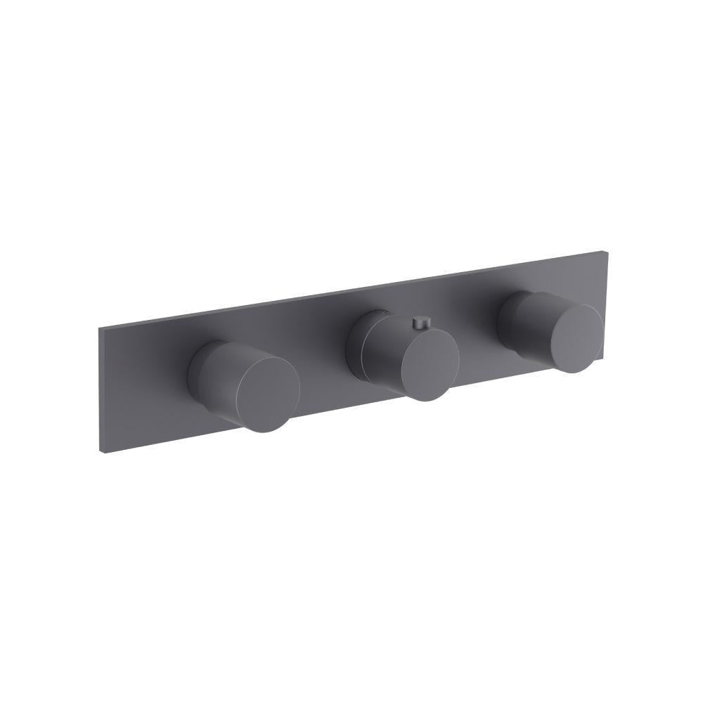 Flusso 100.2715 3/4" Horizontal Thermostatic Valve with 2 Volume Controls & Trim