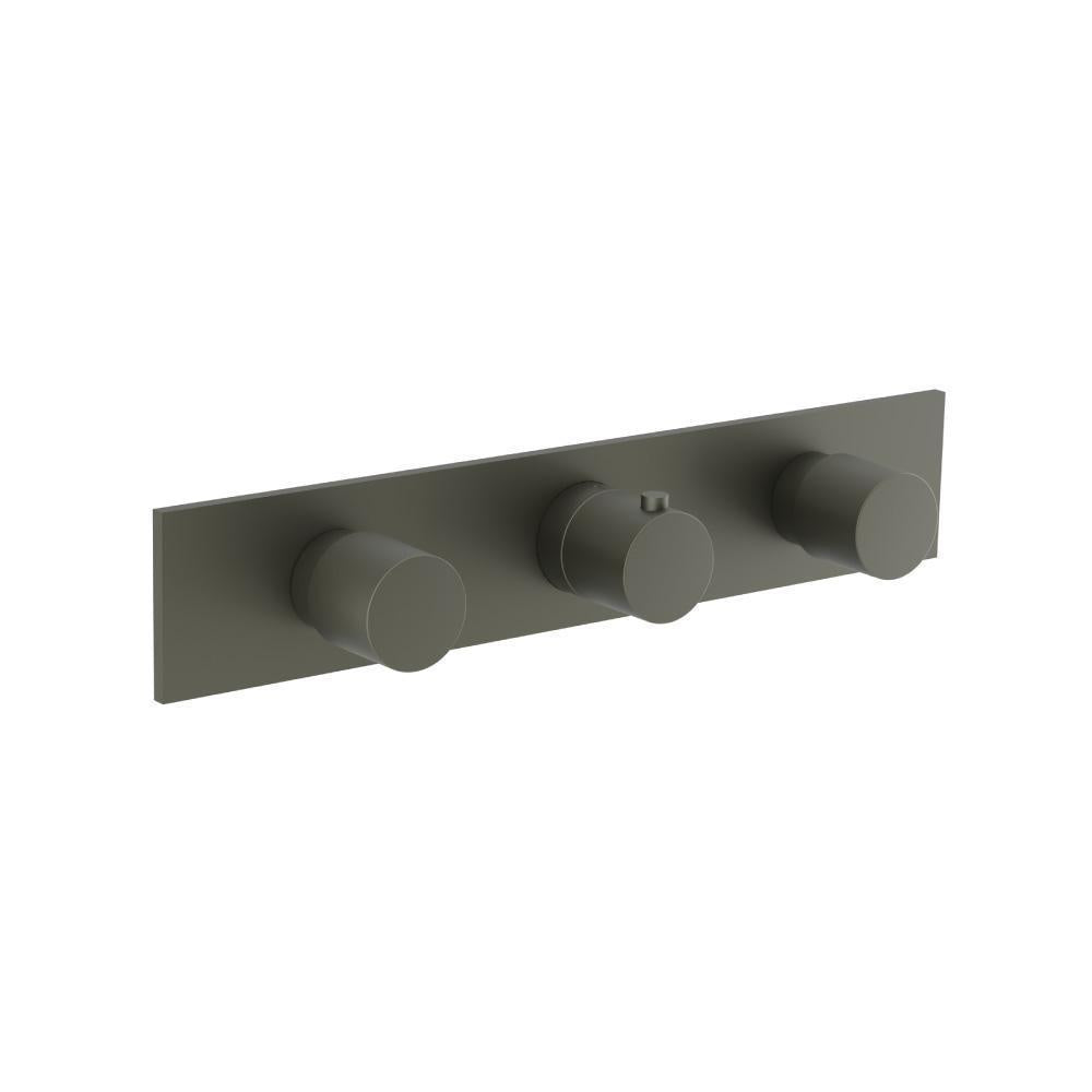 Flusso 100.2715 3/4" Horizontal Thermostatic Valve with 2 Volume Controls & Trim