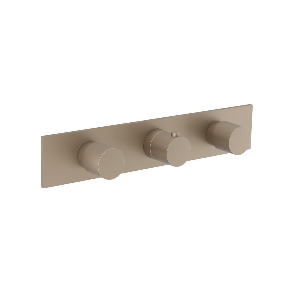 Flusso 100.2715 3/4" Horizontal Thermostatic Valve with 2 Volume Controls & Trim