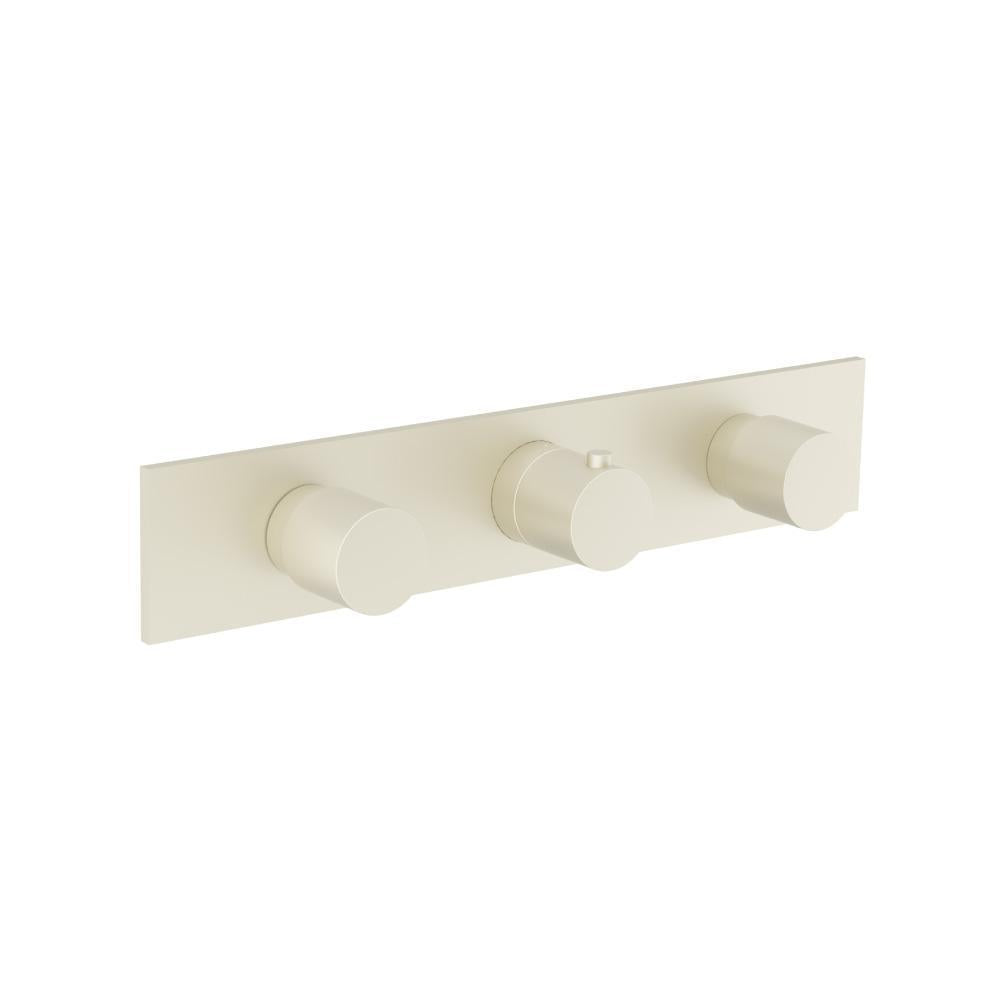 Flusso 100.2715 3/4" Horizontal Thermostatic Valve with 2 Volume Controls & Trim