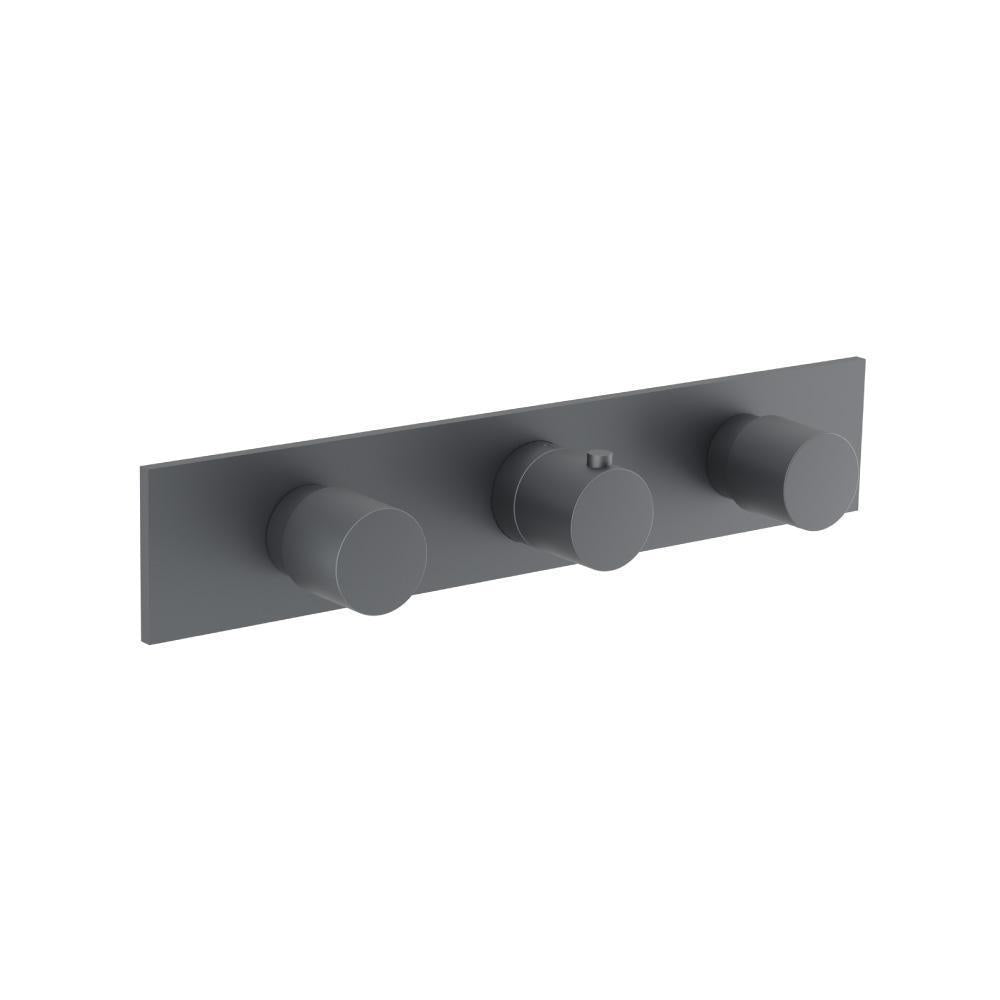 Flusso 100.2715 3/4" Horizontal Thermostatic Valve with 2 Volume Controls & Trim