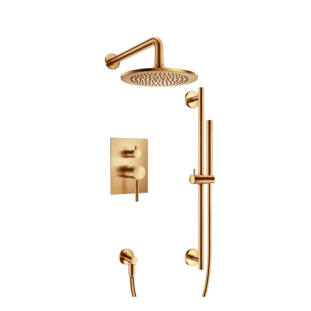 Flusso 100.3350 Two Output Shower Set With Shower Head, Hand Held And Slide Bar
