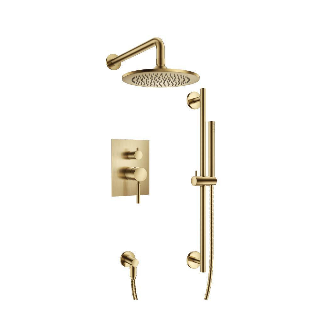 Flusso 100.3350 Two Output Shower Set With Shower Head, Hand Held And Slide Bar