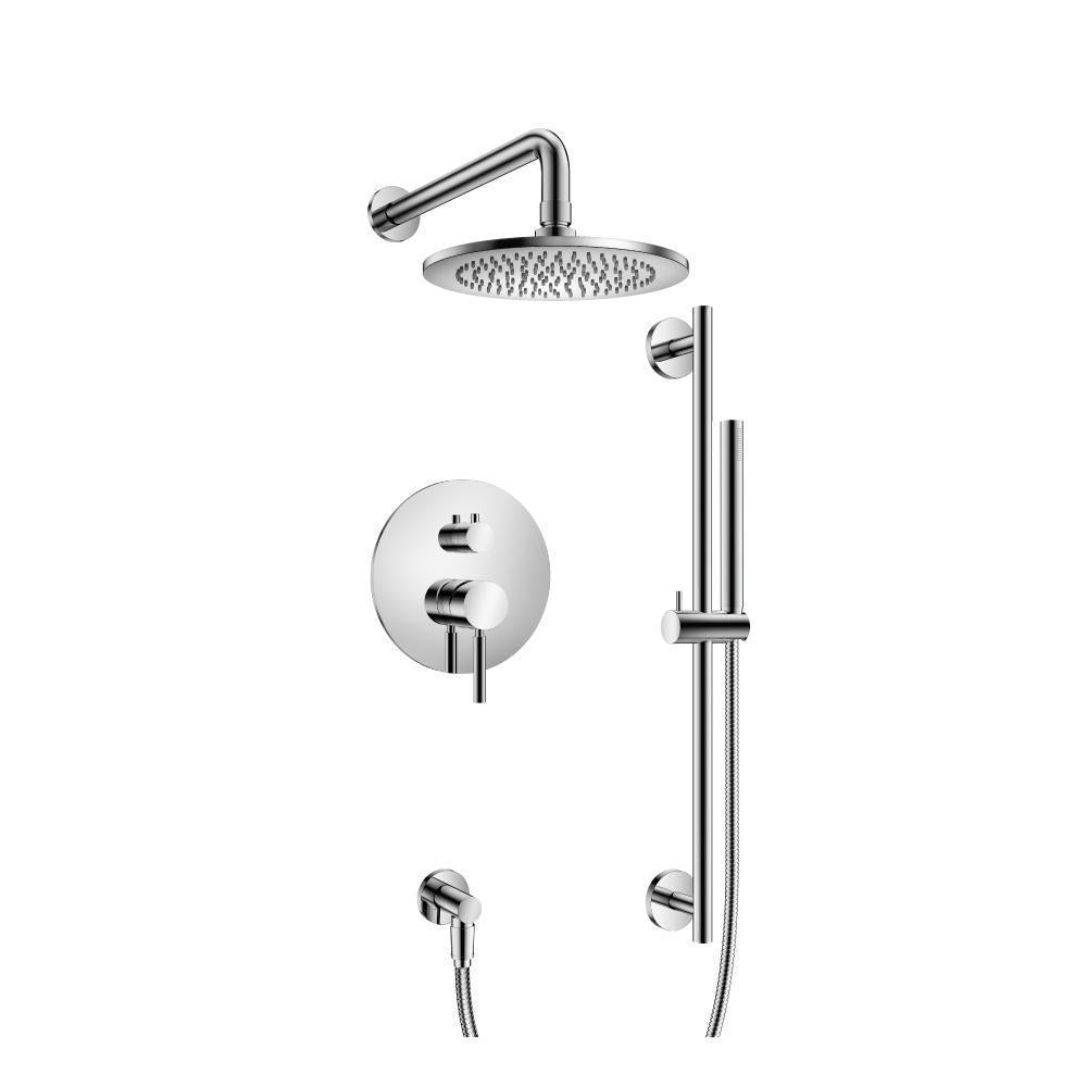 Flusso 100.3360 Two Output Shower Set With Shower Head, Hand Held And Slide Bar