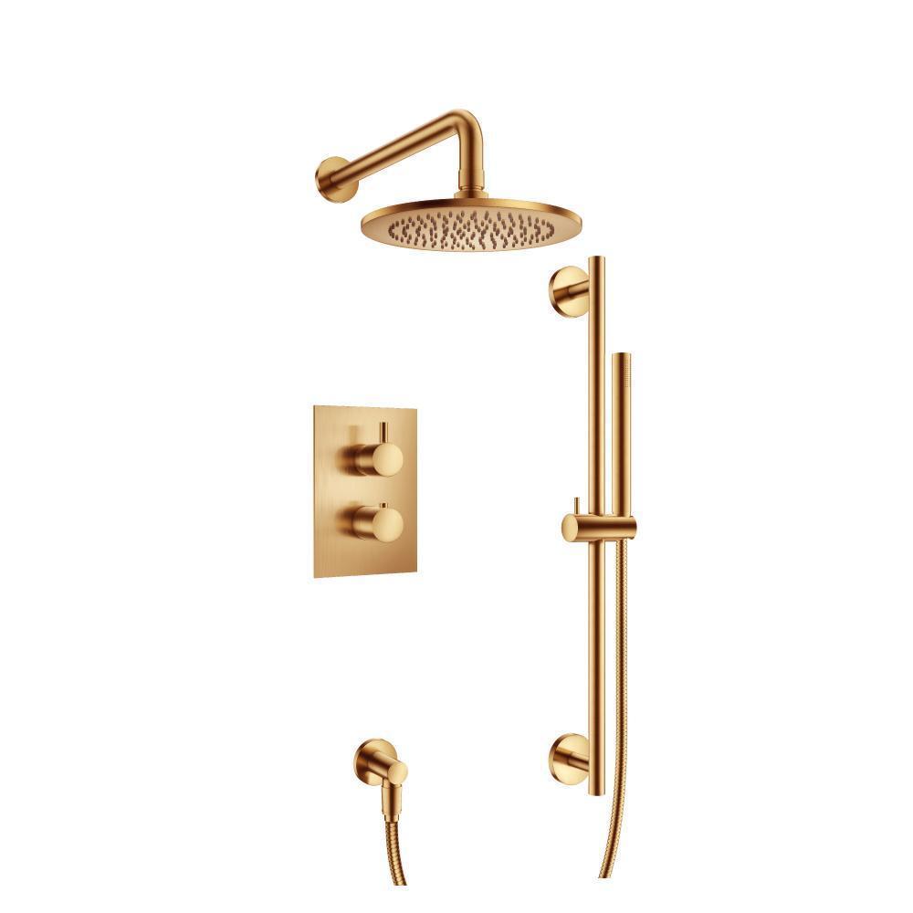 Flusso 100.7100 Two Output Shower Set With Shower Head, Hand Held And Slide Bar