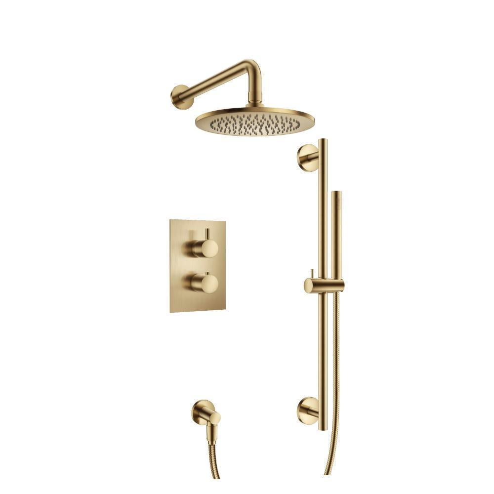 Flusso 100.7100 Two Output Shower Set With Shower Head, Hand Held And Slide Bar