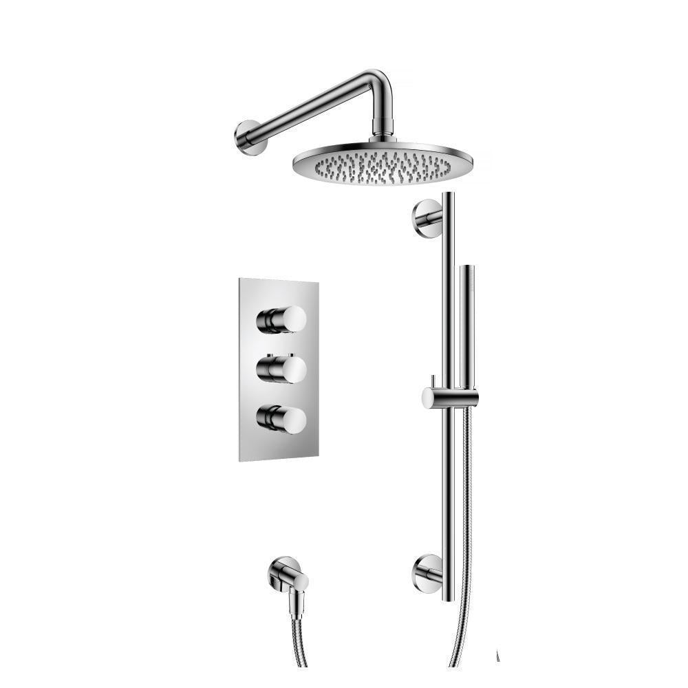 Flusso 100.7200 Two Output Shower Set With Shower Head, Hand Held And Slide Bar