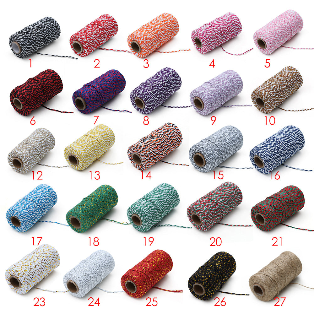 100m/roll DIY Colorful 2ply Bakers Twine String