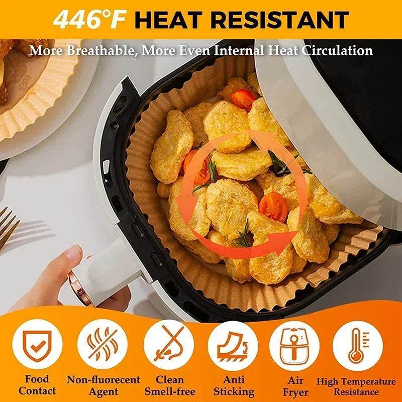 Air Fryer Paper Accessories Airfryer Baking Paper Disposable Liners, Non stick Parchment Aerogrill Paper for Convection Oven