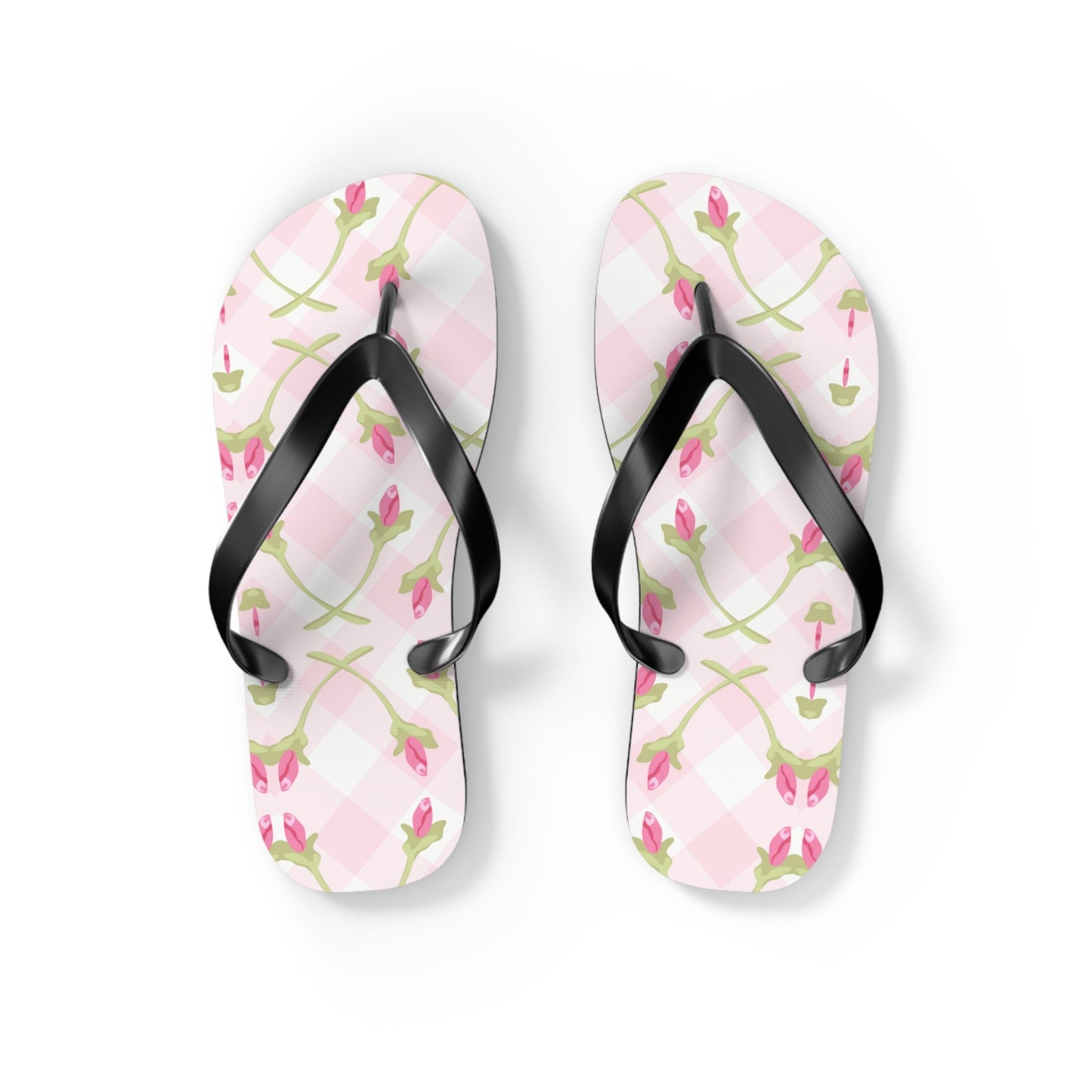 Customizable: Chic Floral Flip Flops for Summer Fun, Beach Vacation Sandals, Garden Party Footwear, Stylish Slip-Ons, Spring Accessories