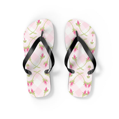 Customizable: Chic Floral Flip Flops for Summer Fun, Beach Vacation Sandals, Garden Party Footwear, Stylish Slip-Ons, Spring Accessories