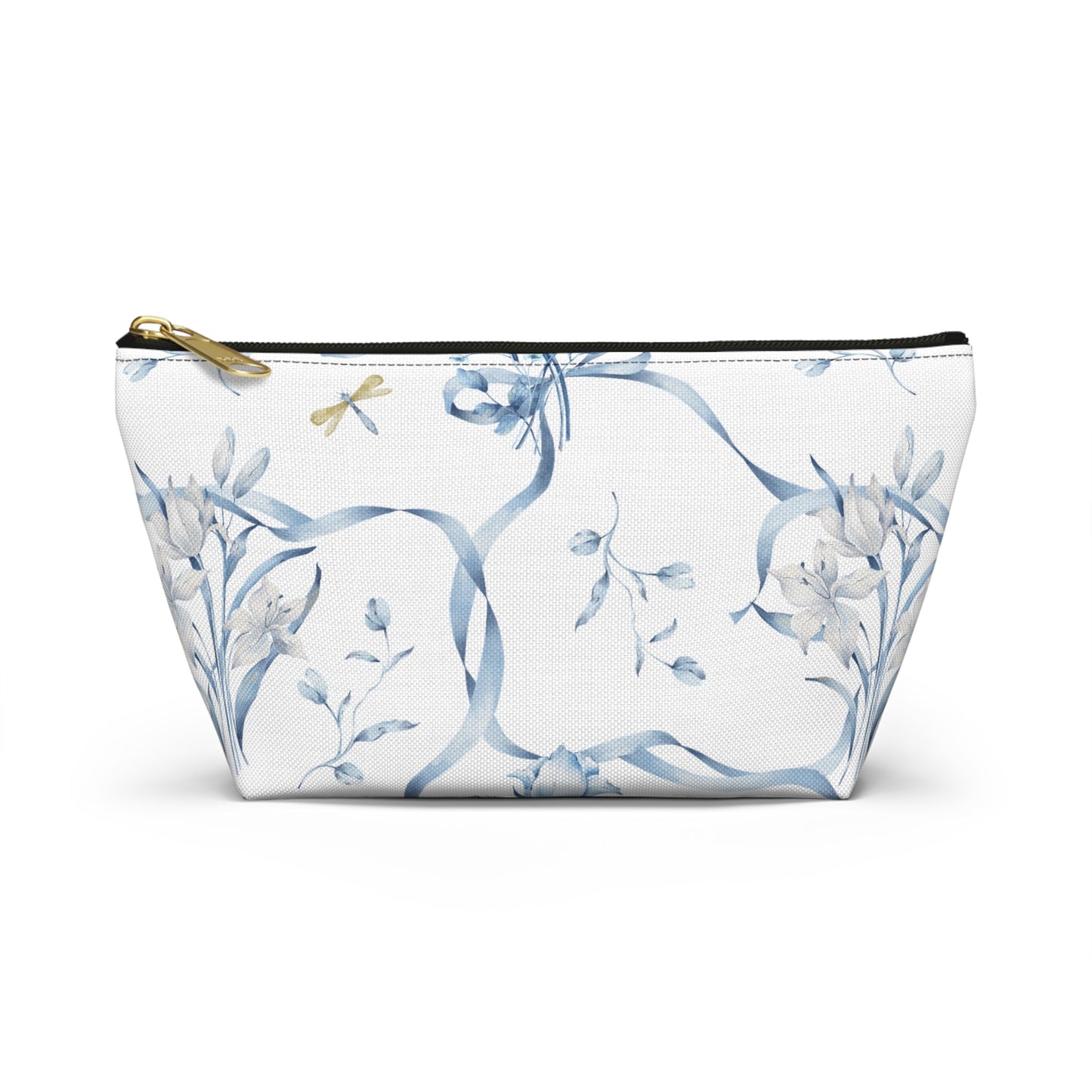 Customizable: Floral T-bottom Accessory Pouch | Gift for Her, Makeup Bag, Travel Organizer, Storage Solution, Spring Decor