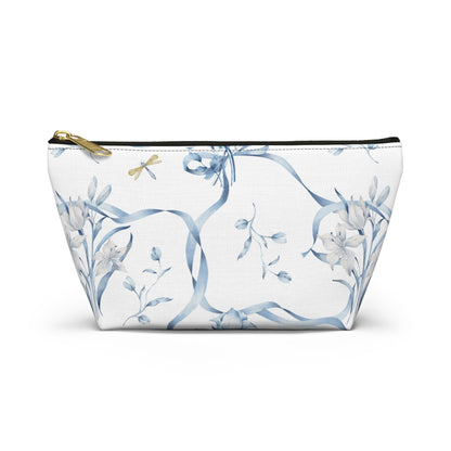 Customizable: Floral T-bottom Accessory Pouch | Gift for Her, Makeup Bag, Travel Organizer, Storage Solution, Spring Decor