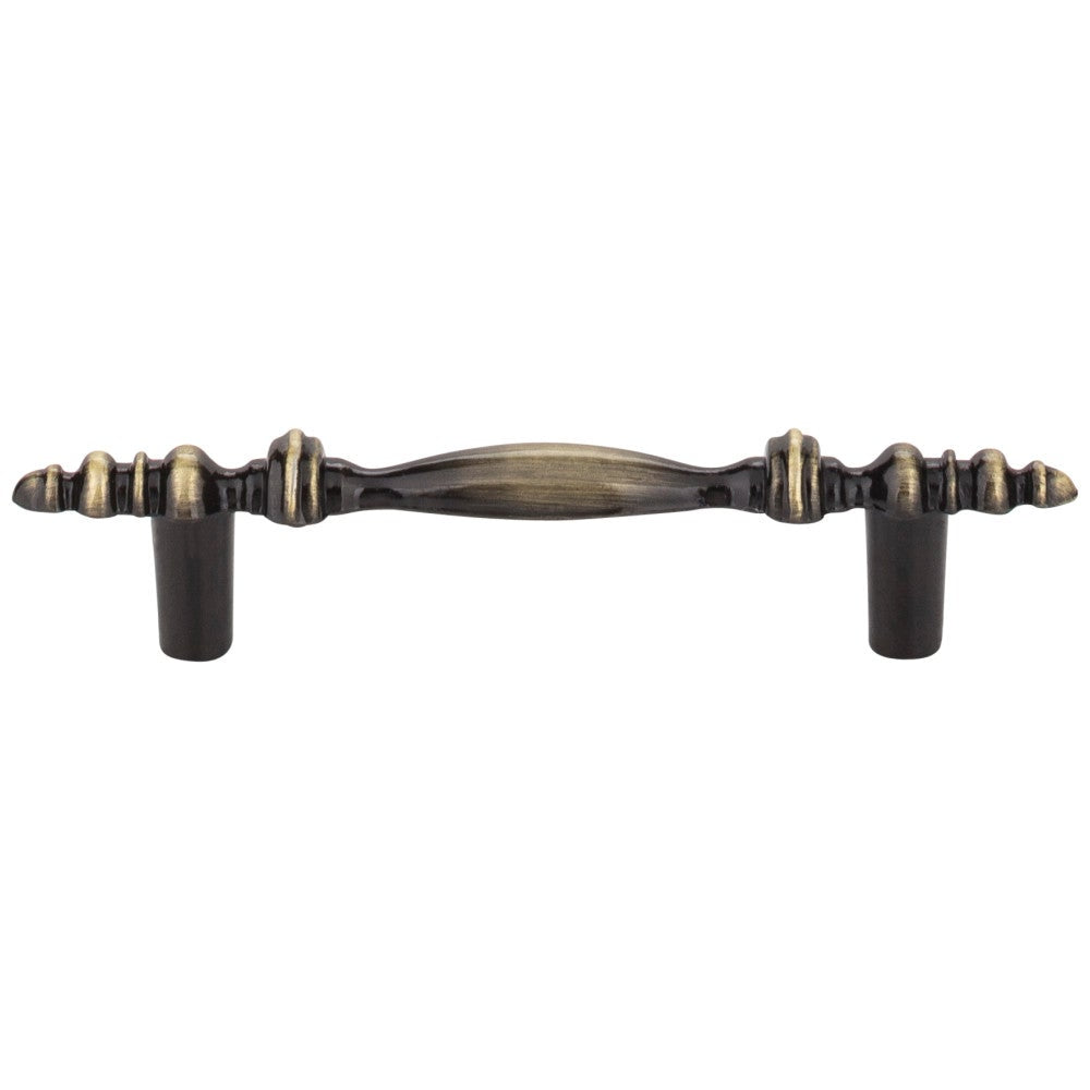 3" Center-to-Center Brushed Antique Brass Baroque Kingsport Cabinet Pull