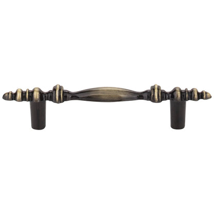 3" Center-to-Center Brushed Antique Brass Baroque Kingsport Cabinet Pull