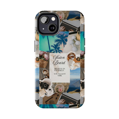 Inspiring Vision Board Phone Case, Motivational Tough Case, Adventurous Gift for Her, Self-Care, Dream Big, Unique Phone Accessory
