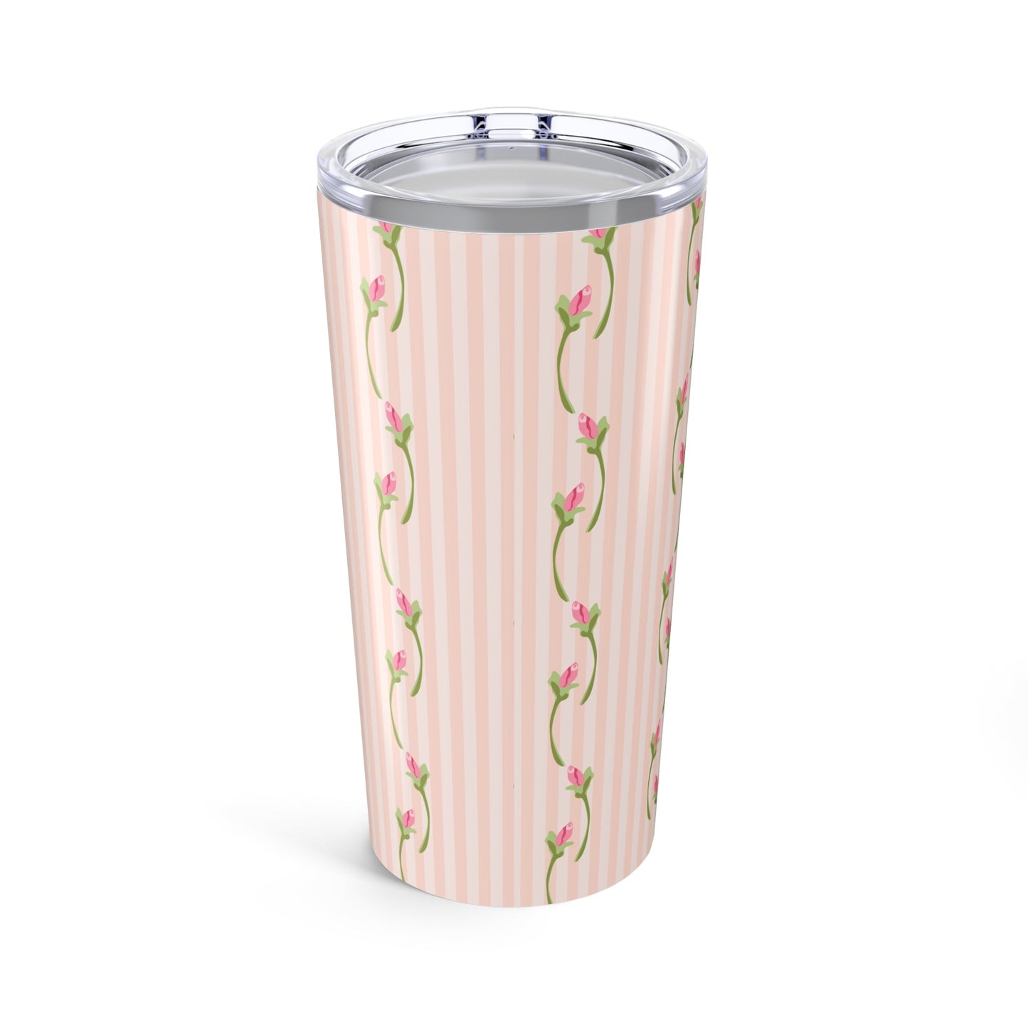 Customizable: Floral Striped Tumbler | 20oz Travel Mug | Perfect Gift for Mother's Day, Weddings, Tea Lovers, Spring Decor