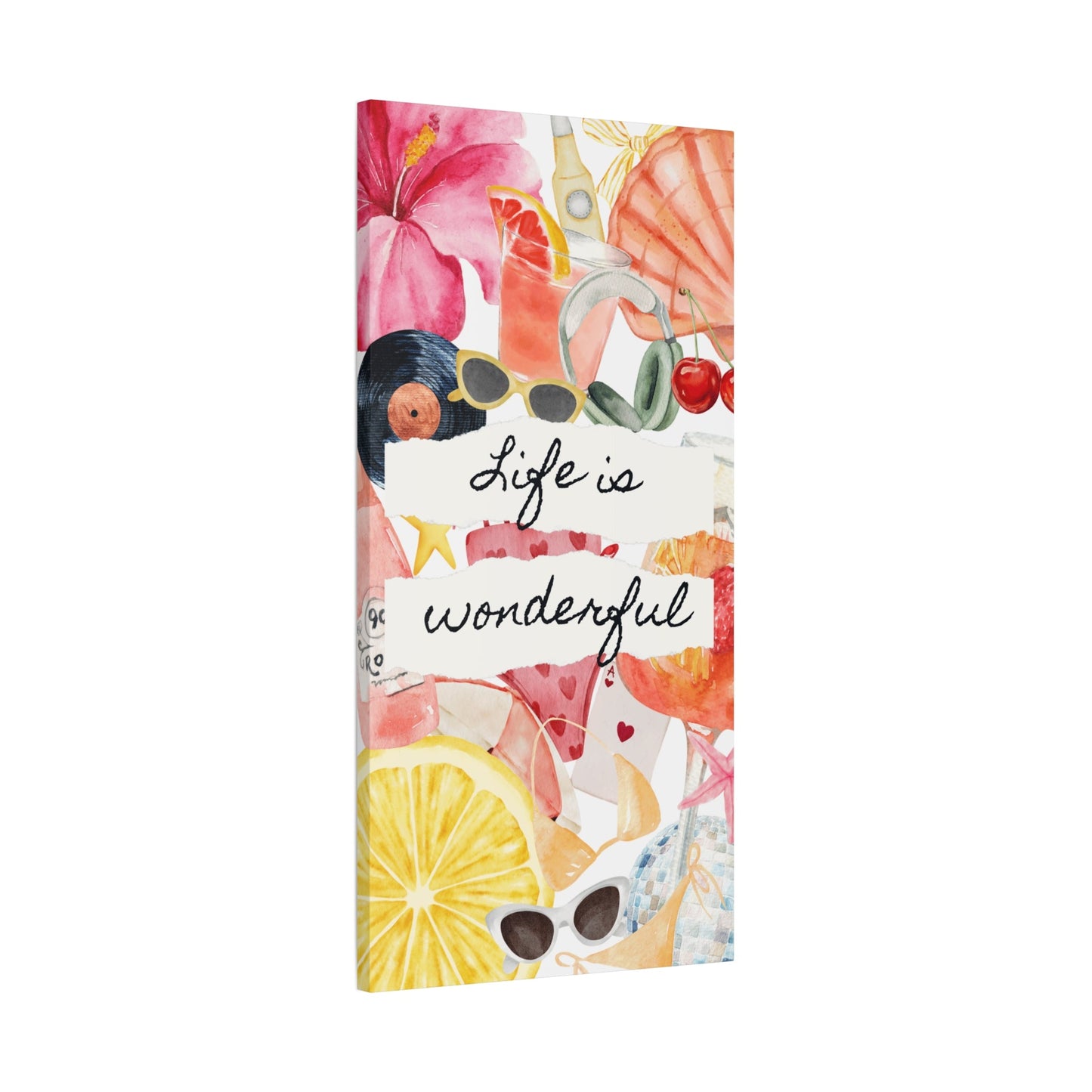 Life is Wonderful Canvas Wall Art, Colorful Decor, Inspirational Gift, Home Display, Summery Wall Art, Motivational Print