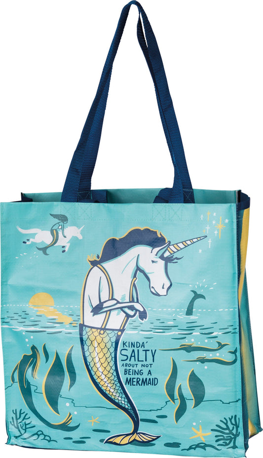 Kinda' Salty About Not Being A Mermaid Large Market Tote Bag in