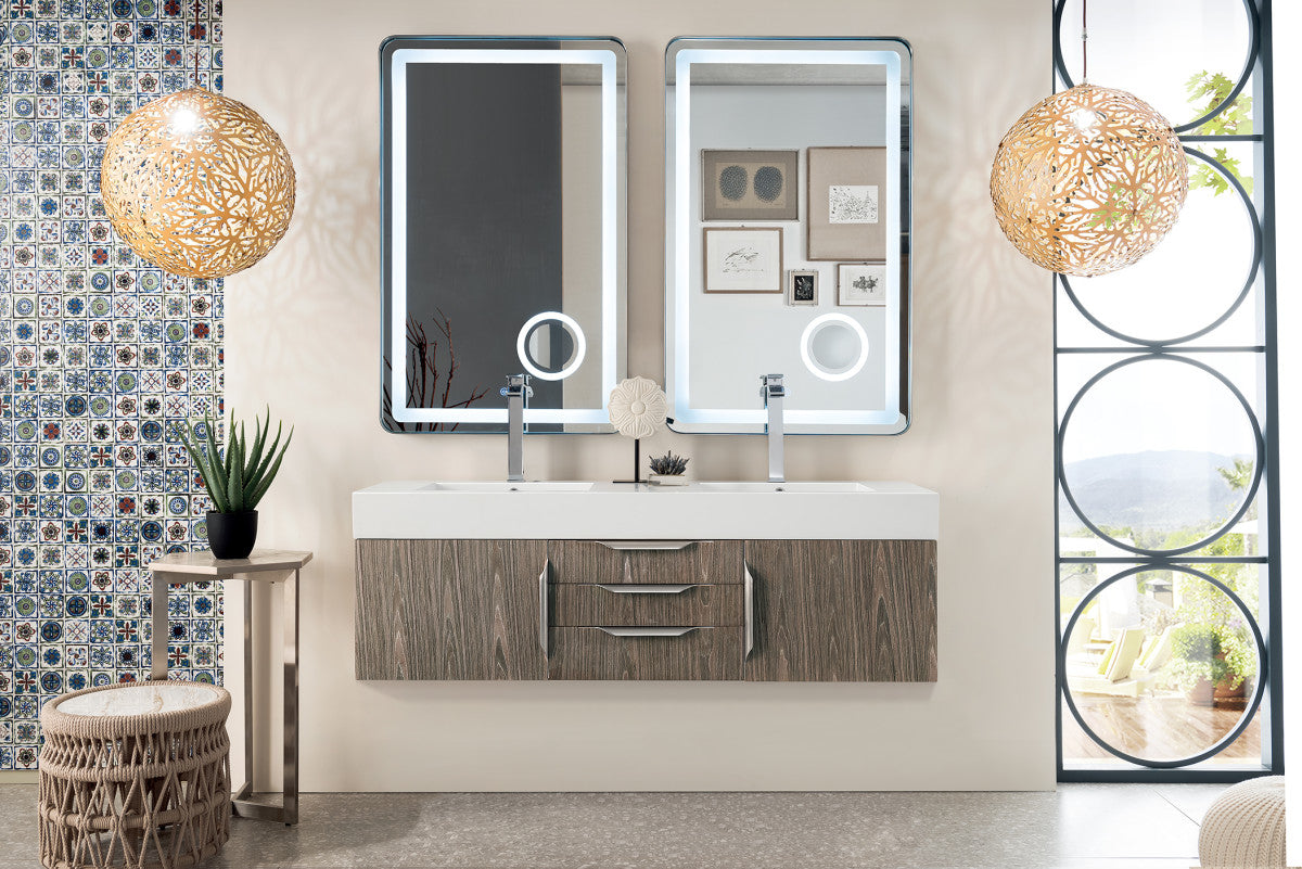 Columbia 59" Double Wall Mount Vanity Cabinet